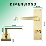 Straight Pattern Polished Brass Door Handles - Bathroom - tradefit - 2