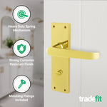 Straight Pattern Polished Brass Door Handles - Bathroom - tradefit - 3