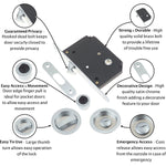 Sliding Door Bathroom Privacy Set - Satin Chrome - tradefit - 2