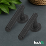 Moreno Matt Black Lever on Rose Door Handles - Heavy Duty - FD30/60 Rated - tradefit - 7