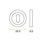 Euroda - Plus Standard Profile Escutcheon - 50x8mm - Polished Chrome - FD30/60 - tradefit - 2