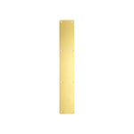 Door Finger Push Plate - 75mm x 475mm - Radius - Satin Brass - tradefit - 1