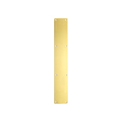 Door Finger Push Plate - 75mm x 475mm - Radius - Satin Brass - tradefit