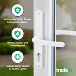 White UPVC Door Handles - 68mm PZ Centres - 215mm Fixing Centres - 246 x 32mm - tradefit - 3