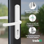White UPVC Door Handles - 68mm PZ Centres - 215mm Fixing Centres - 246 x 32mm - tradefit - 4