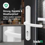 White UPVC Door Handles - 68mm PZ Centres - 215mm Fixing Centres - 246 x 32mm - tradefit - 5