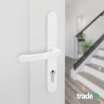 White UPVC Door Handles - 68mm PZ Centres - 215mm Fixing Centres - 246 x 32mm - tradefit - 6