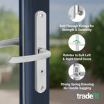 Polished Chrome UPVC Door Handles - 68mm PZ Centres - 215mm Fixing Centres - 246 x 32mm - tradefit - 4