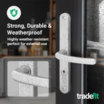 Polished Chrome UPVC Door Handles - 68mm PZ Centres - 215mm Fixing Centres - 246 x 32mm - tradefit - 5