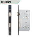 DIN Lift to Lock - 72mm Centres 60mm Backset - Black - tradefit