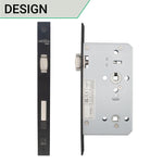 DIN Lift to Lock - 72mm Centres 60mm Backset - Black - tradefit - 2