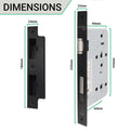 DIN Lift to Lock - 72mm Centres 60mm Backset - Black - tradefit