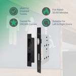 DIN Lift to Lock - 72mm Centres 60mm Backset - Black - tradefit - 3