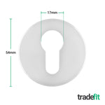 Euro Profile Keyhole Escutcheon - Polished Chrome - Pair - tradefit - 2