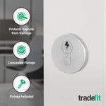 Euro Profile Keyhole Escutcheon - Polished Chrome - Pair - tradefit - 3