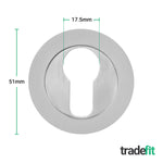 Olbia Euro Profile Keyhole Escutcheon - Satin Nickel - Pair - tradefit - 2