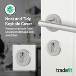 Olbia Euro Profile Keyhole Escutcheon - Satin Nickel - Pair - tradefit - 6