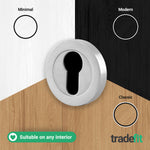 Olbia Euro Profile Keyhole Escutcheon - Satin Nickel - Pair - tradefit - 5