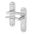 Bosa Duo Style Polished Chrome/Satin Nickel Lever on Backplates Door Handles - Keyhole