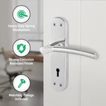 Bosa Duo Style Polished Chrome/Satin Nickel Lever on Backplates Door Handles - Keyhole - tradefit - 3