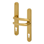 Polished Brass UPVC Door Handles - 92mm PZ Centres - 240mm Fixing Centres - 270 x 32mm - tradefit - 1