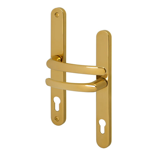 Polished Brass UPVC Door Handles - 92mm PZ Centres - 240mm Fixing Centres - 270 x 32mm - tradefit - Featured Image