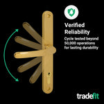 Polished Brass UPVC Door Handles - 92mm PZ Centres - 240mm Fixing Centres - 270 x 32mm - tradefit - 7