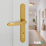 Polished Brass UPVC Door Handles - 92mm PZ Centres - 240mm Fixing Centres - 270 x 32mm - tradefit - 6