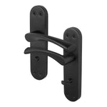 Nola Matt Black Lever on Backplate Door Handle - Bathroom - tradefit - 1