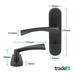 Nola Matt Black Lever on Backplate Door Handle - Bathroom - tradefit - 2