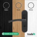 Nola Matt Black Lever on Backplate Door Handle - Bathroom - tradefit - 5