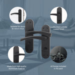 Nola Black Door Handles - Bathroom - tradefit - 4