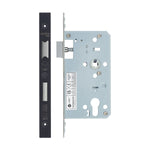 Fire Rated DIN Sashlock Sash Lock - 60mm Backset / 90mm Case / 72mm Centres - Matt Black - tradefit - 2