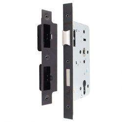 Fire Rated DIN Sashlock - 60mm Backset / 90mm Case / 72mm Centres - Matt Black - tradefit