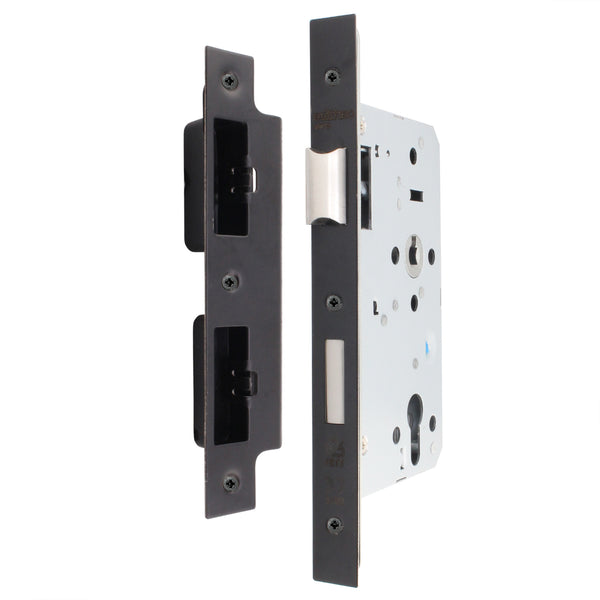 Fire Rated DIN Sashlock - 60mm Backset / 90mm Case / 72mm Centres - Matt Black - tradefit - Featured Image