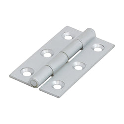 Solid Brass Solid Drawn Hinge - 50 x 28mm - Satin Chrome - tradefit