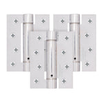 Spring Hinges Single Action Fire Door Pack 3 Self Closing - 102x76x2.7mm - Polished Chrome - Pack of 3 - tradefit - 1