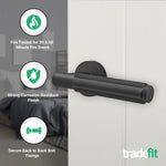 Flores Matt Black Lever on Rose Door Handles - Heavy Duty - FD30/60 Rated - tradefit - 2