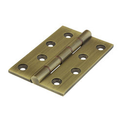 Solid Brass Double Phosphor Washer Hinge - 102 x 67mm - Antique Brass - 1 Pair - tradefit