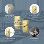 Georgian Rope Edge Scroll Polished Brass Door Handles - Latch - tradefit - 4