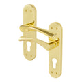 Nola Brass Plated Lever Lock Door Handles - Euro