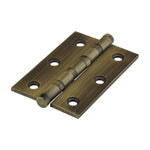 Solid Brass Performance Ball Race Hinge - 76 x 50mm - Antique Brass - tradefit - 1