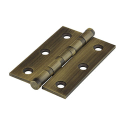 Solid Brass Performance Ball Race Hinge - 76 x 50mm - Antique Brass - tradefit