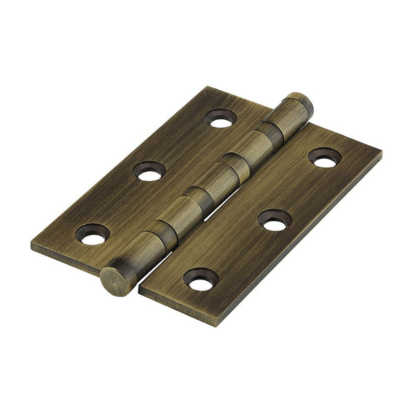 Solid Brass Performance Ball Race Hinge - 76 x 50mm - Antique Brass - tradefit - Featured Image
