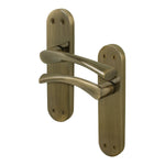 Nola Antique Brass Lever on Backplate Door Handles - Latch - tradefit - 1