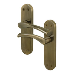 Nola Antique Brass Lever on Backplate Door Handles - Latch - tradefit