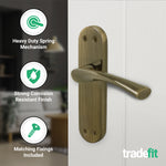 Nola Antique Brass Lever on Backplate Door Handle Pack – 64mm Latch - tradefit - 4