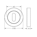 Keyhole Escutcheon - Matt Black - tradefit - 2