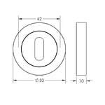 Keyhole Escutcheon - Polished Chrome - tradefit - 2