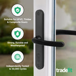 Black UPVC Door Handles - 68mm PZ Centres - 215mm Fixing Centres - 246 x 32mm - tradefit - 3